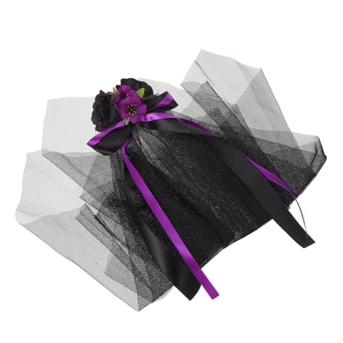 Healeved Halloween Haarschmuck Dunkle Hexen Kopfbedeckung mit Schwarzer Schleife für Tag der Toten Kostüm Party Zubehör für Frauen und Cosplay von Healeved