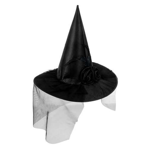 Healeved Halloween Hexenhut mit Breiter Krempe Schwarzer Netzstoff Dekorativer Hexenhut für Damen Partyhut für Halloween Kostüm Cosplay und Themenfeiern Healeved Halloween Hexenhut mit Breiter Krempe Schwarzer Netzstoff Dekorativer Hexenhut für Damen Partyhut für Halloween Kostüm Cosplay und Themenfeiern von Healeved
