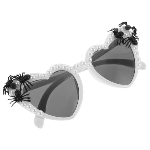 Healeved Halloween Spider Herz Sonnenbrille Einzigartige Partybrille für Erwachsene Lustiges Halloween Accessoire Weiß Dekoration für Feiern und Fotos von Healeved
