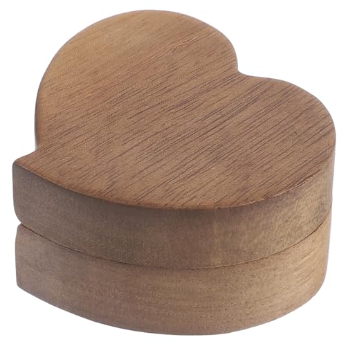 Healeved Hochwertige Holz Ringbox Herzförmig für Verlobungsring Hochzeit Schmuckschatulle Geschenkbox Kompakt Leicht für Antrag und Reise in Dunkelbraun Healeved Hochwertige Holz Ringbox Herzförmig für Verlobungsring Hochzeit Schmuckschatulle Geschenkbox Kompakt Leicht für Antrag und Reise in Dunkelbraun von Healeved