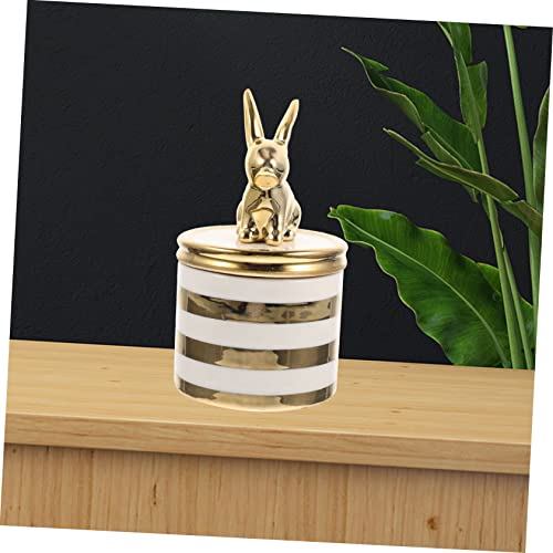 Healeved Keramik Schmuckkästchen mit Niedlichem Hasenmotiv Schmuckaufbewahrung für Ohrringe Ringe und Ketten Dekorative Schmuckschatulle für Damen Langlebig und Alltagstauglich Nordic von Healeved