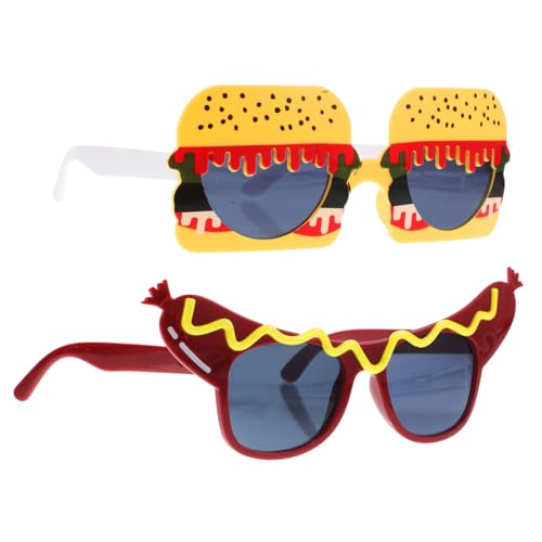 Healeved Kostümbrillen-set 2-teilig Hamburger-brille Leichte Partybrille Party-sonnenbrille Aus Kunststoff Für Festivals Und Veranstaltungen von Healeved