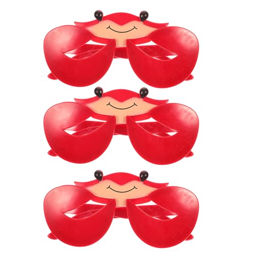 Healeved Krabben-sonnenbrille, Lustige Sonnenbrille für Erwachsene, Hawaii-luau-party-brille, Roter Kunststoff, 3er-set Healeved Krabben-sonnenbrille, Lustige Sonnenbrille für Erwachsene, Hawaii-luau-party-brille, Roter Kunststoff, 3er-set von Healeved