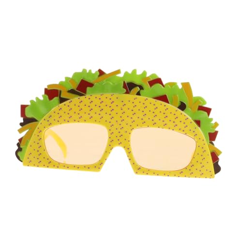 Healeved Kreative Partybrille Lustiges Partyzubehör Karnevalsbrille Kreatives Fotozubehör Sandwich Brille Auffällige Brille Bunte Sommerbrille Gelbe Gläser von Healeved
