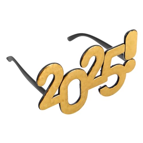 Healeved Partybrille Kunststoff Goldfarbene Neujahrs und Abschlussfeier Brille Leicht Tragbar Langlebig für Silvester Foto Requisiten Partyzubehör Healeved Partybrille Kunststoff Goldfarbene Neujahrs und Abschlussfeier Brille Leicht Tragbar Langlebig für Silvester Foto Requisiten Partyzubehör von Healeved