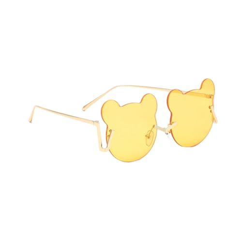 Healeved Randlose Sonnenbrille Kleine Bär-partybrille Gelbe Linse Kreative Fotorequisite Leicht und Stabil für Tanz und Feier Healeved Randlose Sonnenbrille Kleine Bär-partybrille Gelbe Linse Kreative Fotorequisite Leicht und Stabil für Tanz und Feier von Healeved