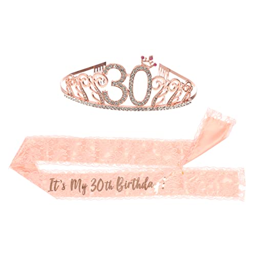 Healeved Stirnband Geburtstagsanzug Krone Tiara Für Erwachsene Geburtstags Tiara Geburtstagsdekorationen Geburtstagsparty Zubehör Geburtstagsschärpe Für Frauen Happy Birthday Schärpe von Healeved
