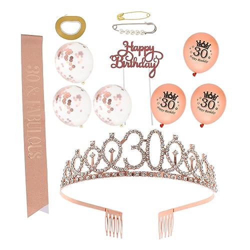 Healeved Teiliges Geburtstags Deko Set für Frauen mit Roségoldener Krone und Geburtstagsschärpe Langlebige Partydekoration für Festliche Geburtstagsfeiern Auffälliges Party Accessoire für Healeved Teiliges Geburtstags Deko Set für Frauen mit Roségoldener Krone und Geburtstagsschärpe Langlebige Partydekoration für Festliche Geburtstagsfeiern Auffälliges Party Accessoire für von Healeved