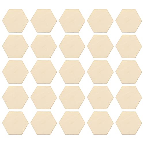 Holzscheiben Sechseck für DIY Handwerk Deko Geschenkanhänger 50 Stücke 40mm von Healifty