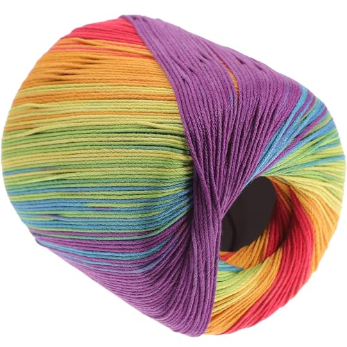 1 Rolle Baumwollgarn, Regenbogen-Strickgarn, Gewicht, Häkelgarn für Handstricken, DIY, Pullover, Decke, Kostüm (Regenbogen) von Healifty