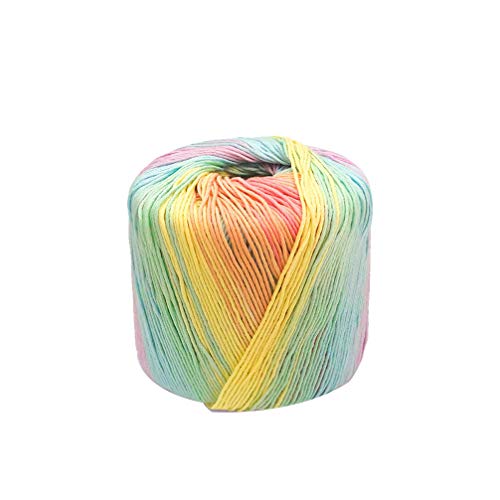 1 Rolle Häkelgarn Strickgarn Baumwolle Farbverlauf Garn Kaleidoskopgarn für DIY ützen Pullover Schal Handschuhe Hellregenbogen von Healifty