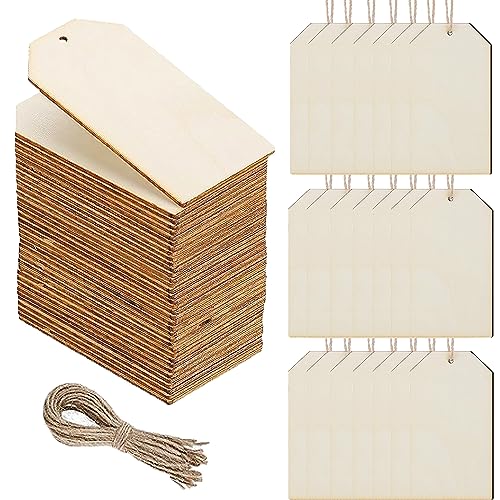 50Stk Quadratische Holzschilder, Hängende Holzverzierungen mit 10 Leinenschnur für Party- 40 x 80 mm 50Stk Quadratische Holzschilder, Hängende Holzverzierungen mit 10 Leinenschnur für Party- 40 x 80 mm von Healifty
