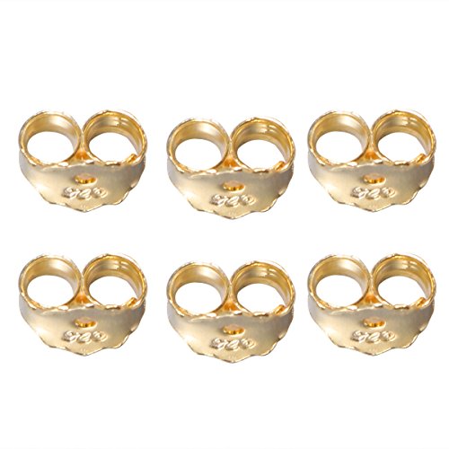 6pcs Ohrring verschlüsse Ohrmutter Ohrstopper Ohrstecker Rücken (Gold) von Healifty