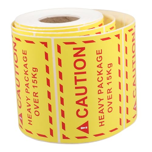Healifty 1 Rolle Übergewicht Warnaufkleber Caution Heavy Package Etiketten für Versand Hochvisibel für Sichere Verpackung von Healifty
