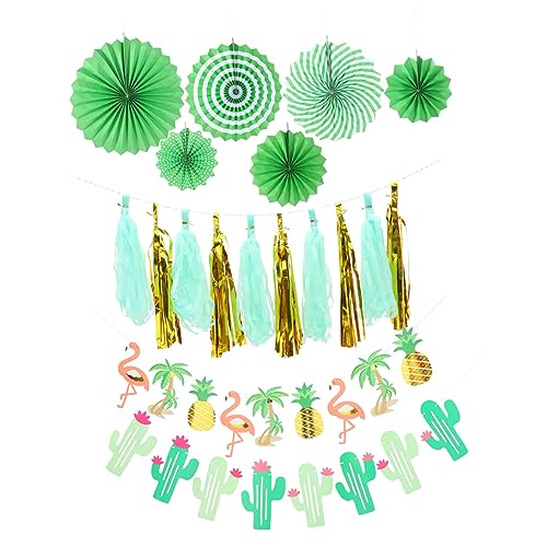 Healifty 1 Satz Hawaiian Flamingo Party Dekorationsset mit Lebendigen Papierhängeornamenten für Sommerfeste Hochzeiten Luau und Themenpartys für Unvergessliche Feiern von Healifty
