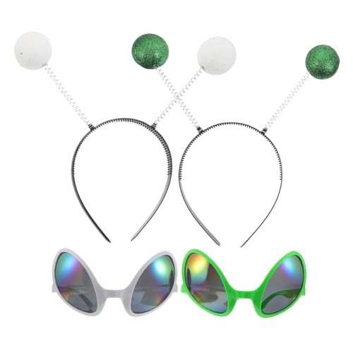 Healifty 1 Set Antennen-Stirnband: Lustiges Marsianer-Brillen- und Antennen-Stirnband-Set für Weltraum-Partys – Glitzer-Kopfhörer und Brillen für Karneval Healifty 1 Set Antennen-Stirnband: Lustiges Marsianer-Brillen- und Antennen-Stirnband-Set für Weltraum-Partys – Glitzer-Kopfhörer und Brillen für Karneval von Healifty