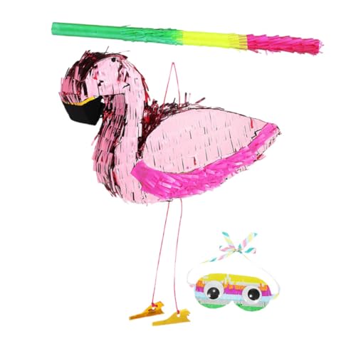 Healifty 1 Set Lustige Piñata Geburtstag Luau Party Sommer Piñata Mit Augenbinde Stick Spielzeug Für Geburtstag Hochzeit Baby Shower Decor Rosa von Healifty