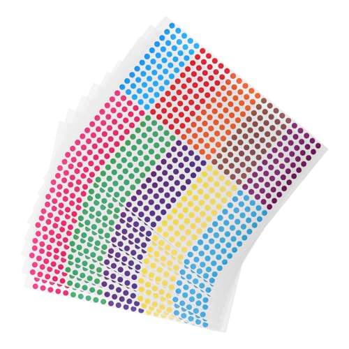 Healifty 10 Blatt Abziehbare Bunte Punktaufkleber für Effiziente Kategorisierung für Büro und Klassenzimmerbedarf von Healifty