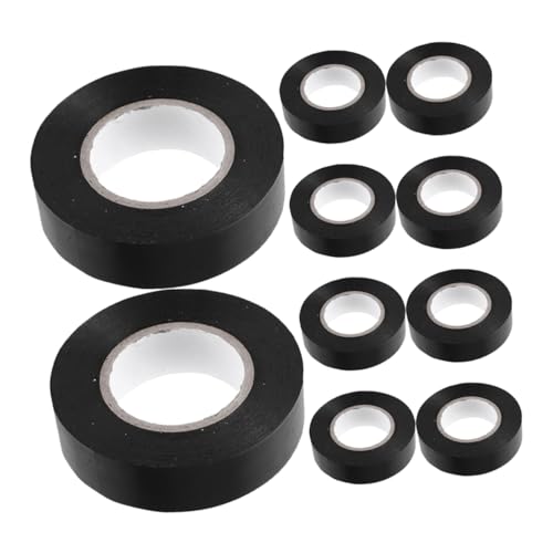 Healifty 10 Rollen Elektrisches Isolierband industrieklebeband industrie klebeband insulation tape medizinisches Klebeband Schlafband Drahtband Hochtemperatur-Elektroband PVC Black von Healifty