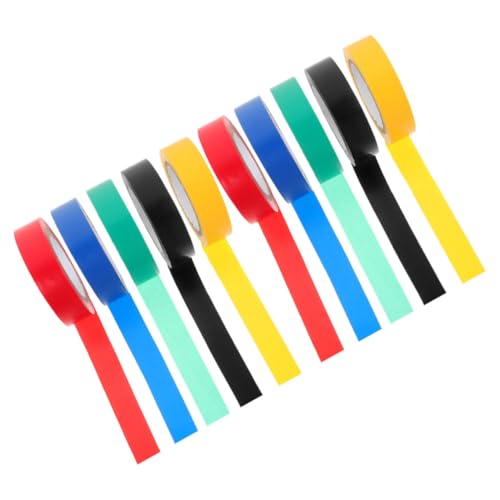Healifty 10 Rollen Isolierband Abdeckband Panzerband Hochleistungsband Maßband Doppelseitiges Klebeband Klebeband Kabelbinder Farbband Schwarzes Panzerband Isolierband Schwarzes von Healifty