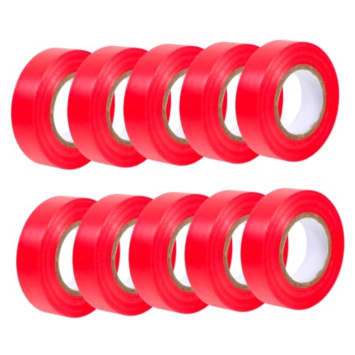 Healifty 10 Stück Isolierende Wasserdichte Klebeband Vinyl Schwarzes Isolierband Isolierband Rot Schwarzes Klebeband Stark Farbig Isolierung Elektroband Mit Hohem Temperatur Rot Pvc von Healifty