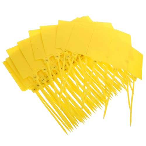Healifty 100 Stück Anhänger zum Aufhängen Klebeetiketten Kabeletiketten etiketten mit schnur Preisschilder das Etikett Beschriftungsanhänger für Gepäck leeres anhängeretikett pp Yellow von Healifty
