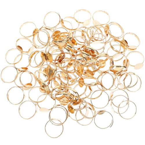 Healifty 100 Stück Blanko-Ringe, Ring-Lünette, Legierungs-Ringbasis für Ringrohlinge DIY Schmuckherstellung von Healifty