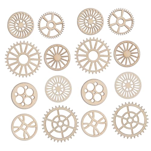 Healifty 100 Stück Holz Gear Wanddekoration Mini Holz Zahnräder für DIY Bastelprojekte Kreative Wandkunst für Wohnzimmer und Schlafzimmer Einfach Aufzuhängen Langlebig und von Healifty