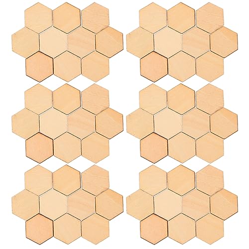 Healifty 100PCS Holzscheiben Basteln Bemalen DIY Sechseckig 20MM Natürlich Buchenholz Blanko Unvollendete Scheiben Handwerk Scrapbooking Material Hochzeit Party Dekoration Verzierungen von Healifty
