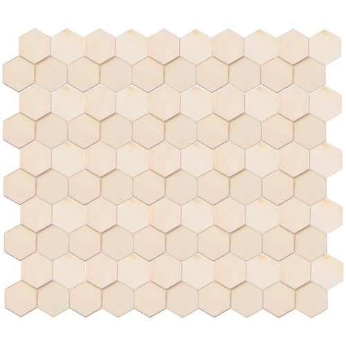 Healifty 100PCS Holzscheiben Basteln Bemalen DIY Sechseckig 25MM Natürlich Buchenholz Blanko Unvollendete Scheiben Handwerk Scrapbooking Material Hochzeit Party Dekoration Verzierungen von Healifty