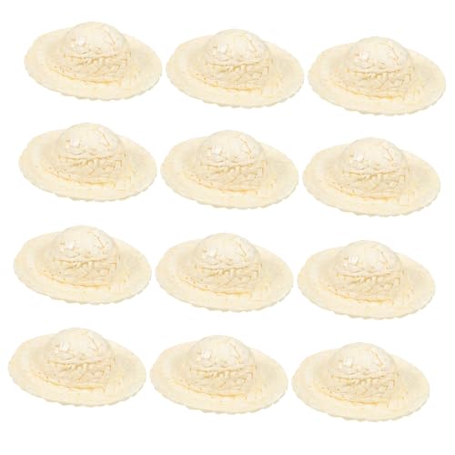 Healifty 12 Stück Mini Strohhüte Woven Doll Hats für Diy Bastelprojekte Puppen Hüte für Kreative Dekoration und Fotorequisiten von Healifty