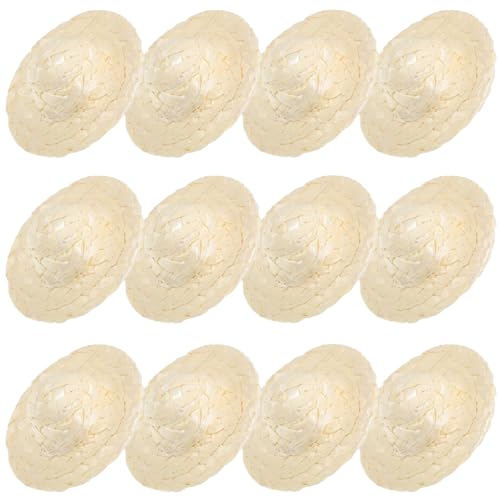 Healifty 12 Stück Miniatur Woven Straw Hat Handgefertigte Dekohüte für Diy Bastelprojekte für Foto Requisiten und Kreative Gestaltung von Healifty