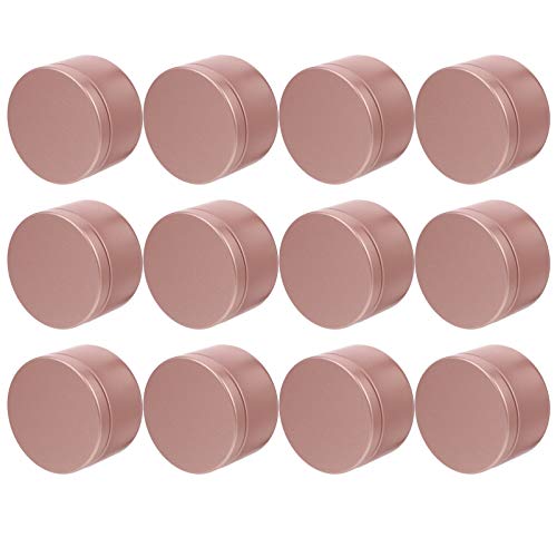 Healifty 12 x Metall-Kerzendosen aus Aluminium, runde Aufbewahrungsbehälter für die Kerzenherstellung, Kosmetik, leer, nachfüllbare Box (Pink) von Healifty