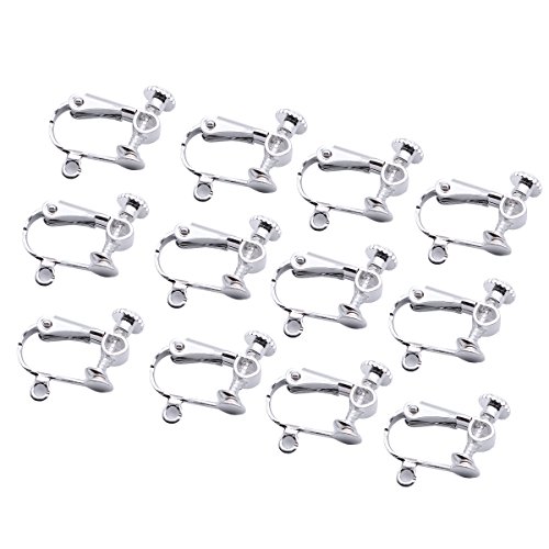 Healifty 12pcs Clip auf Ohrring Komponenten Konverter für Nicht durchstochene Ohren DIY Ohrring (Silber) von Healifty