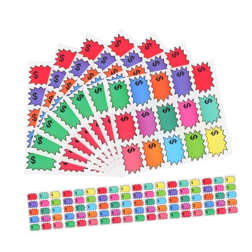 Healifty 180 Stück Bunte Selbstklebende Verkaufsetiketten Leere Preislabels zum Beschriften für Flohmärkte Einzelhandel Supermärkte von Healifty