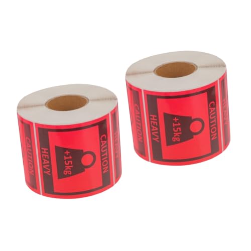 Healifty 2 Rollen Aufkleber für Übergewicht Aufkleber-Etiketten schwere Aufkleber ziehen um stickers aufkleber buisiness Schwerer Team-Lift-Label Aufkleber für Teamlift-Etiketten rot von Healifty