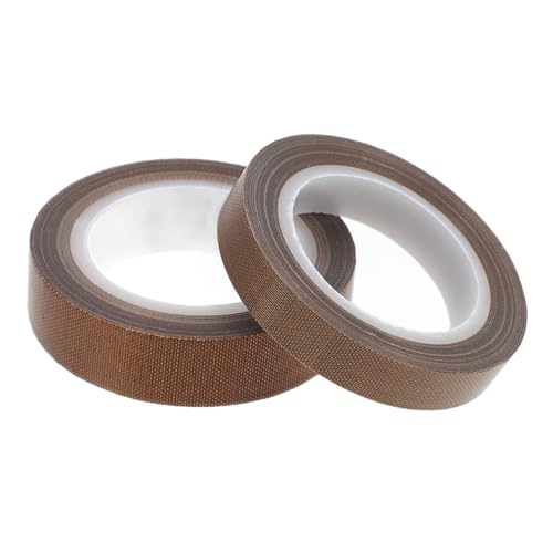 Healifty 2 Rollen Hochtemperaturband Handsiegelband Klebeband Für Vakuumierer Ptfe-band Ptfe-bänder Vakuumierband Für Lebensmittel Handvakuumierband Handsiegelbänder Light Brown von Healifty