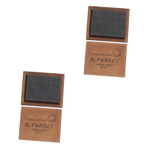 Healifty 2 Sätze Holzstempel mit Dekorativen Buchstaben Vintage Diy Stempel für Kreative Bastelprojekte für Karten Scrapbooking und Handwerksarbeiten aus Robustem Holz Gefertigt Langlebig von Healifty