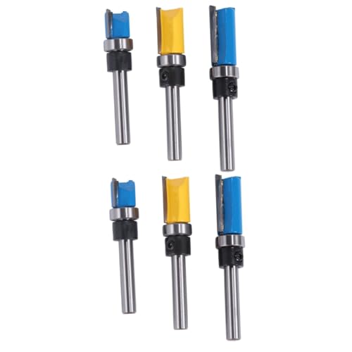 Healifty 2 Sätze Trimmmesserset Werkzeug Fräser Kanten Trimmen Schwer Holzbearbeitung Mahlen Lager Cutter Bündiger Trimm-bit Router-bit Spülen Hartmetall 3 Stück * 2 von Healifty