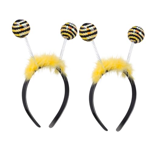 Healifty 2 Stück Bienen Haarreif mit Federbällen Verstellbare Kopfbedeckung für Frauen für Halloween Feiertage und Mottopartys Zubehör Zufälligen Farben Zufällige Farbe von Healifty