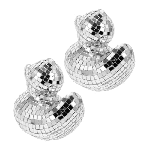 Healifty 2 Stück Disco Ente Dekoration Glänzende Entenfigur für Party Accessoire Küchen und Wohnzimmerschmuck Kreative Tischdekoration für Festliche Anlässe von Healifty