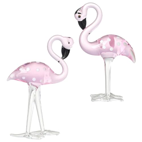 Healifty 2 Stück Flamingo Figurine Pinke Kristall Deko Statue Tischdeko für Garten Hochzeiten und Feste Hochwertige Handwerkskunst Leicht und für Familie und Freunde von Healifty