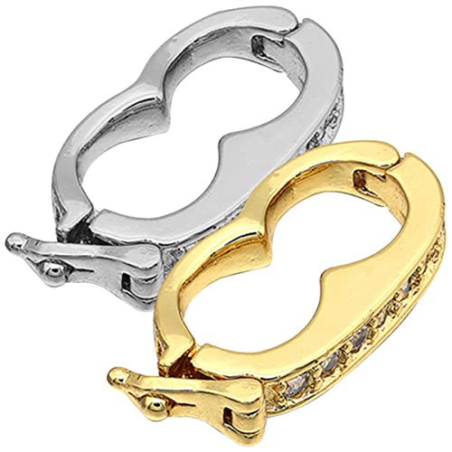Healifty 2 Stück Halskette Armband mit Steckverbinder, Verbindungsstecker, Schmuckherstellung, Diamant-Versorgung, Mini-Verschlüss, Handwerk, Kettenkürzer von Healifty