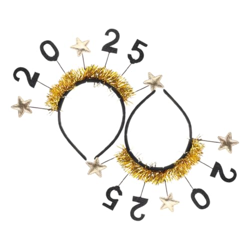 Healifty 2 Stück Neujahrs Haarreifen mit Glitzersterne Festliche Kopfbedeckung für Silvester und Weihnachten Weihnachts und Feiertagsdekoration Soft und Komfortabel für Partys und von Healifty