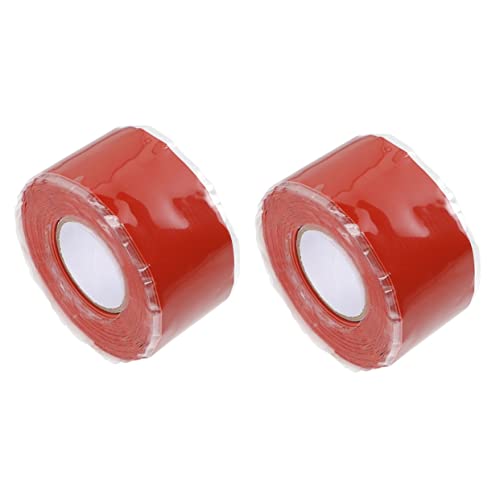 Healifty 2 Stück Reparaturgürtel für Wasserrohr -Lecks Mastix gummiert Schlauch abdichten Rohre Dichtungsband für wasserdichtes Nahtband Klebeband Silikon-Gummi rot von Healifty