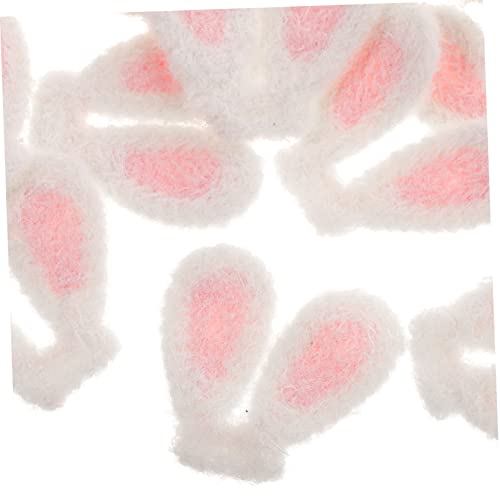 Healifty 20 Stück Plüsch Kaninchenohren DIY Haarschmuck Haarklammern Stirnband Bastelmaterial Weiß für Kreative Dekoration und von Healifty