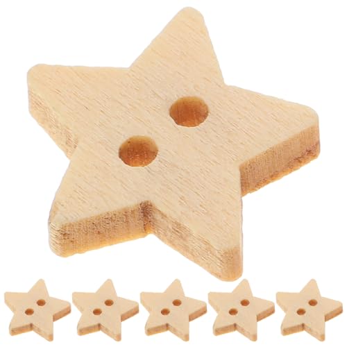 Healifty 200 stücke holzknöpfe stern knöpfe dekorative knöpfe verschönerungen 2 löcher knöpfe für diy nähen basteln kleidung von Healifty