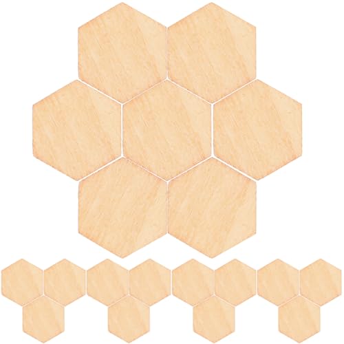 Healifty 200PCS Holzscheiben Basteln Bemalen DIY Sechseckig 15MM Natürlich Buchenholz Blanko Unvollendete Scheiben Handwerk Scrapbooking Material Hochzeit Party Dekoration Verzierungen von Healifty