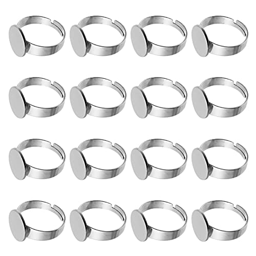 Healifty 20pcs 12mm Ringrohling Basen Edelstahl Cabochon Ring Lünette Rohlinge für DIY Schmuck Machen Silber Healifty 20pcs 12mm Ringrohling Basen Edelstahl Cabochon Ring Lünette Rohlinge für DIY Schmuck Machen Silber von Healifty