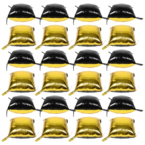 Healifty 25 Teiliger Quadratischer Folienballon Doppelseitiger Schwarz Goldener Wandballon Set Hintergrund Für Geburtstags Abschluss Und Jubiläumsparty Hintergrunddekorationen von Healifty